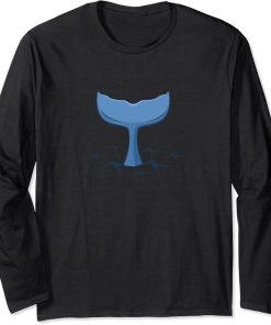 Whale fin in the sea | orca whale marine biologist dolphin Long Sleeve T-Shirt