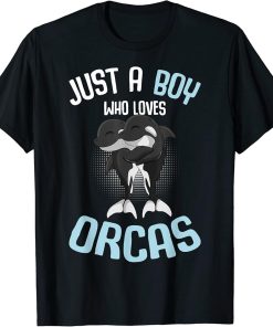 Just A Boy Who Loves Orcas Killer Whale Kids Boys T-Shirt