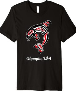 Native American Olympia WA Red Orca Killer Whale Premium T-Shirt