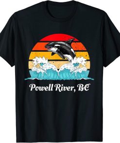 Vintage Powell River BC Distressed Orca Killer Whale Art T-Shirt