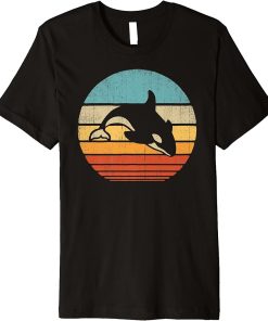 Orca Killer Whale Retro Vintage 60s 70s Sunset Sea Animal Premium T-Shirt